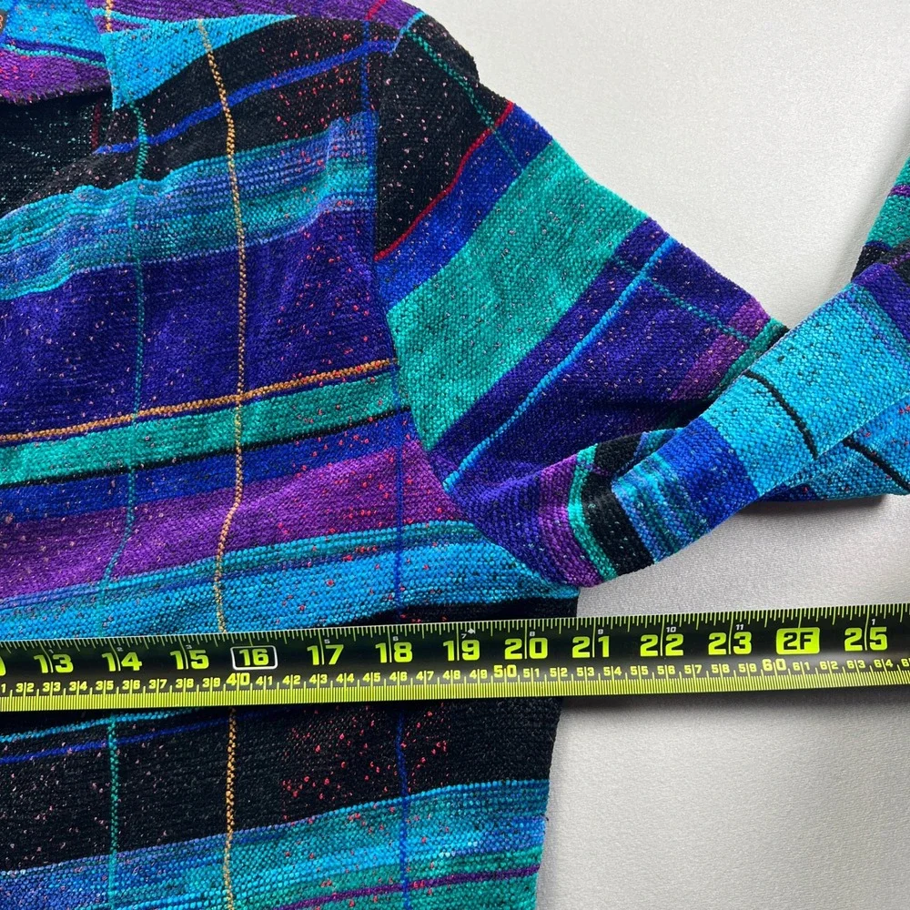 Danni Webb Hand Wovens Jacket Women Medium Multi Horizontal Striped Button Front